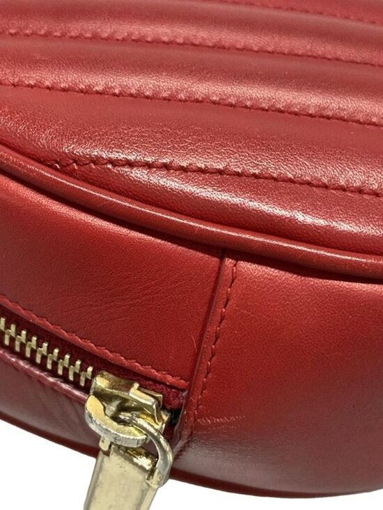 Saint Laurent Paris Shoulder Bag Red Chain Leather - Picture 6 of 15